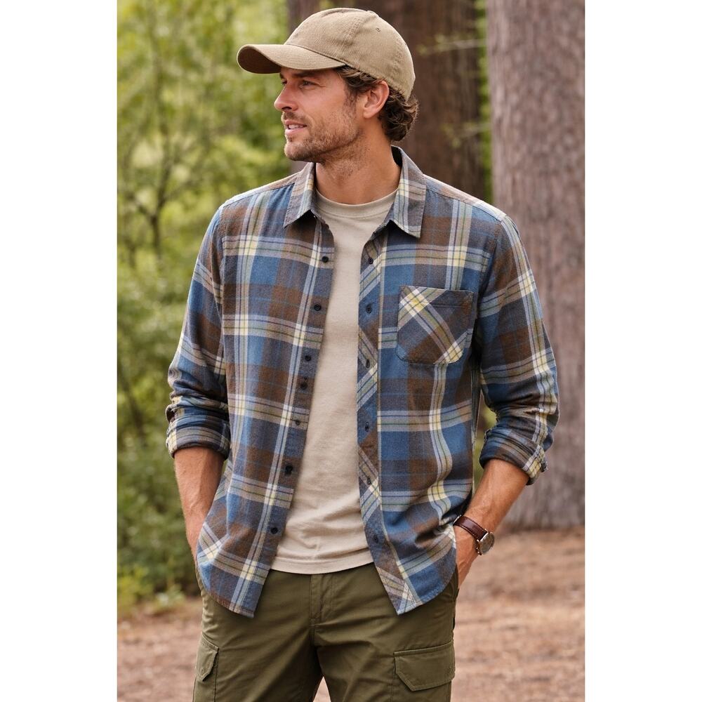 Alaskan Hardgear Duluth Trading Co Plaid Button Up Shirt Men’s M Blue Outdoor